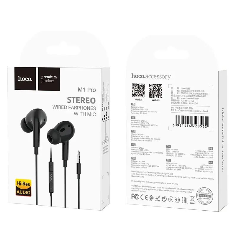 HOCO Wired Earphones For 3.5mm Jack M1 Pro Original series With Mic