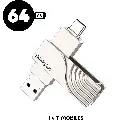 LENOVO THINKPLUS USB C Flash Drive 64GB USB3.0 TPCU301 Dual-port Memory Stick for Mobiles Tablet PC Laptop Computer - 64GB