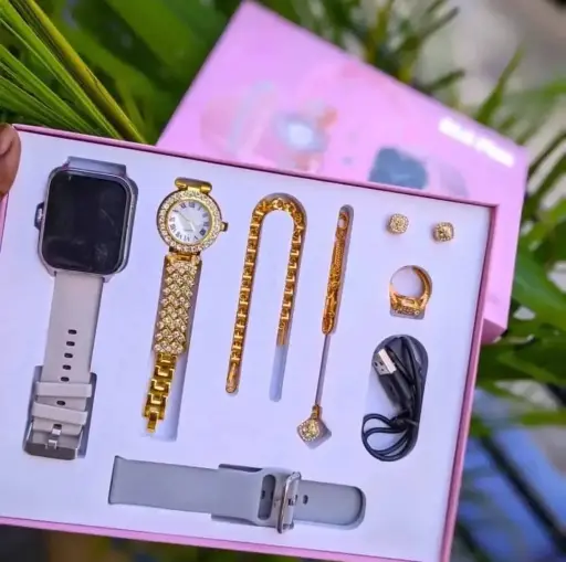 Luxurious Smart Watch for girls with complete  Jewelry Suits (Extra 6 Gifts)