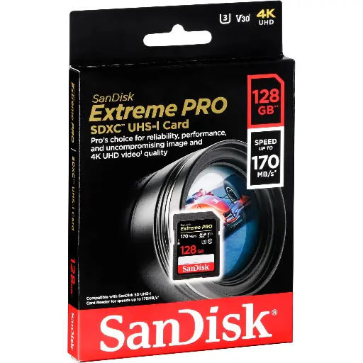 Sandisk Extreme Pro SD Card 128gb 170 Mb/s - 4k UHD