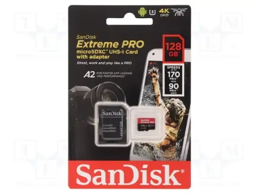 SanDisk Extreme Pro Micro SDXC Memory Card 128Gb– Class 10 – UHS-I (U3) – A2 – V30