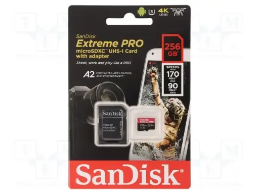 SanDisk Extreme Pro Micro SDXC Memory Card 256Gb– Class 10 – UHS-I (U3) – A2 – V30