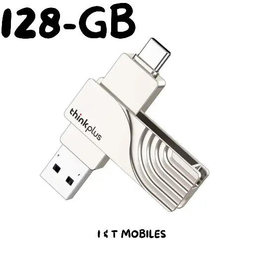LENOVO THINKPLUS USB C Flash Drive 128GB USB3.0 TPCU301 Dual-port Memory Stick for Mobiles Tablet PC Laptop Computer - 128GB