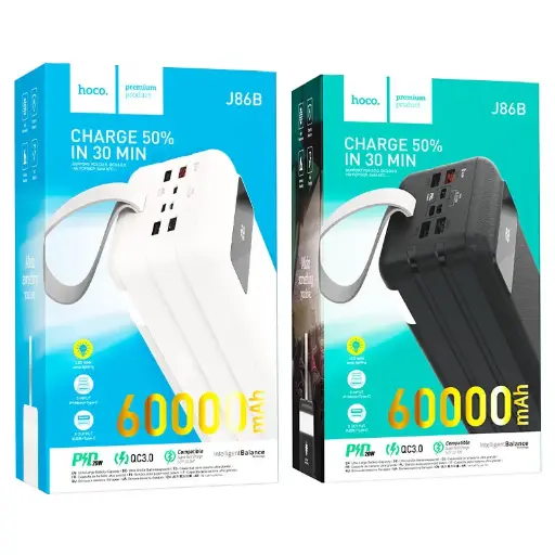 HOCO 60000 MAH Fast+PD 22.5W Power bank 22.5W 60000 mAh Available in Pakistan